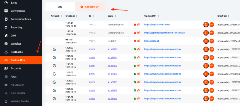 Adding custom URLs